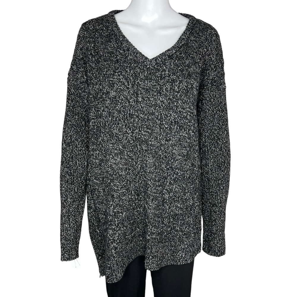Athleta Northern Lights Asymmetrical Sweater Women Marled Gray Knit L - Picture 1 of 7